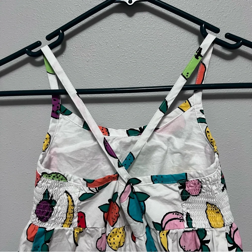Hanna Andersson Fruit Print Tiered Smocked Dress Size 6/7